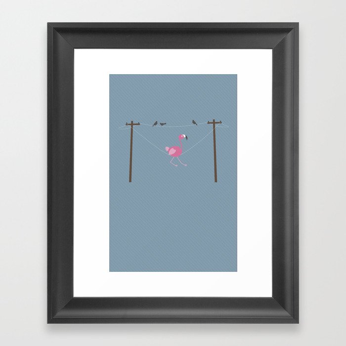 heavy flamingo Framed Art Print