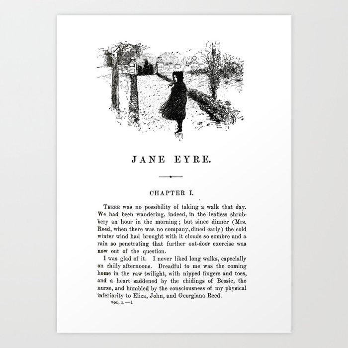 Jane Eyre Charlotte Bronte First Page Art Print