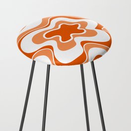 Abstract pattern - orange and white. Counter Stool