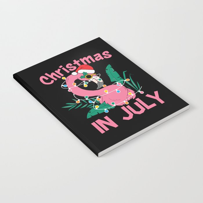 Christmas In July Flamingo Notebook