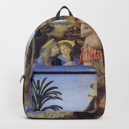 The Baptism Of Christ By Andrea Del Verrocchio  Backpack | Del, Religious, Bible, Faith, Baptism, Christian, Andrea, Verrocchio, Christ, Jesus 