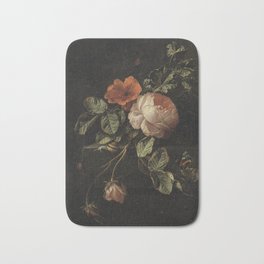 Botanical Rose And Snail Bath Mat | Home, Oil, Forher, Botanical, Antique, Gift, Pink, Stationery, Gothic, Red 
