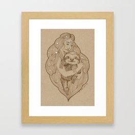 Slothy Christmas Framed Art Print