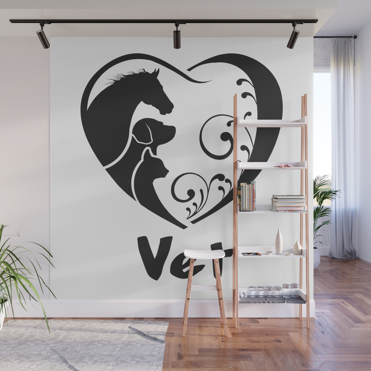 Vet Horse Dog And Cat Heart Wall Mural By Lovefriendlydesigns