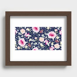 Pink peonies watercolor floral botanicals | Zaylee Raine Collection Recessed Framed Print