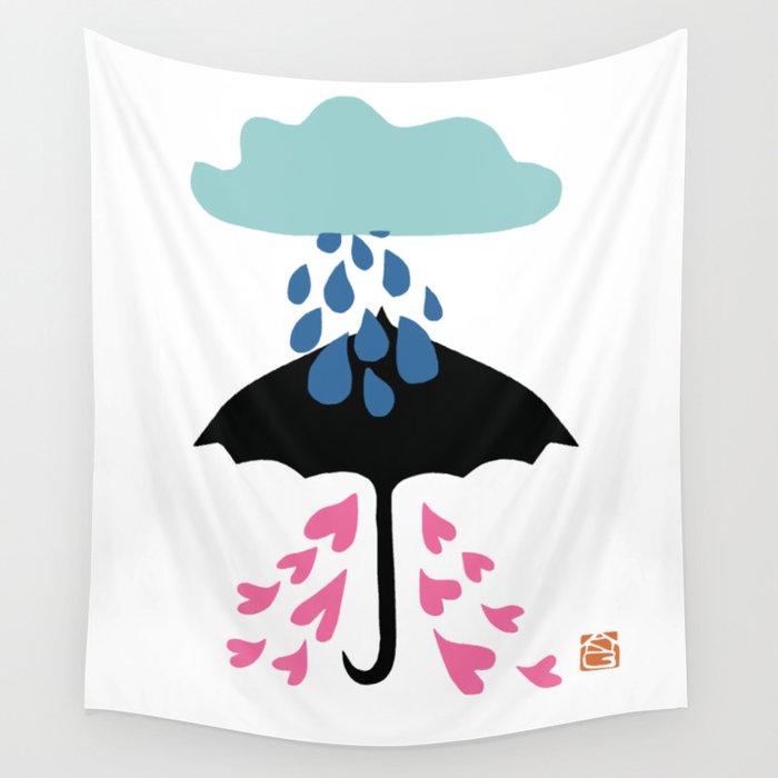 When it Rains by ANG Wall Tapestry