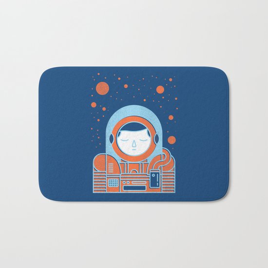Orange Space Bath Mat