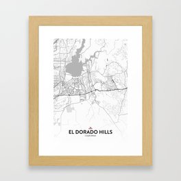 El Dorado Hills, California, United States - Light City Map Framed Art Print