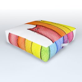 Rainbow of Cats Funny Whimsical Animals Outdoor Floor Cushion