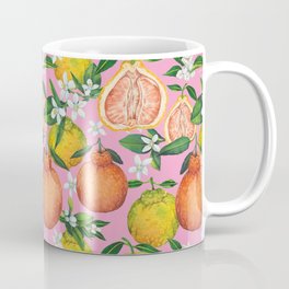Fresh orange plant florals - pink Mug