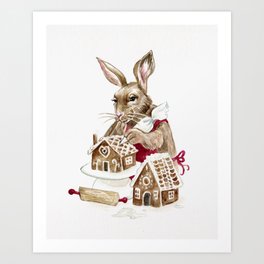 Gingerbread Rabbit Art Print