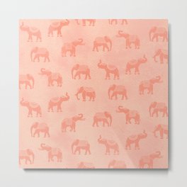 Light Blush Indian Elephants Metal Print