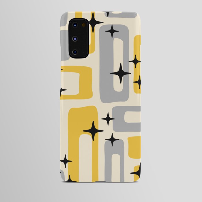 Retro Mid Century Modern Abstract Pattern 226 Yellow and Gray Android Case