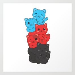 Polyamory Flag Cat Pride Lgbtq Cute Cat Art Print