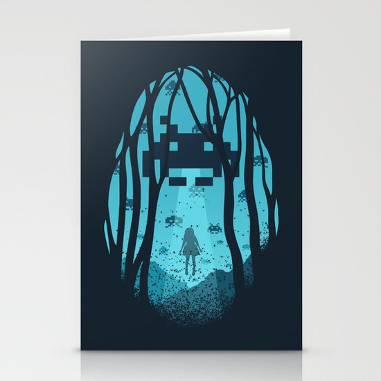 8 Bit Invasion Stationery Cards