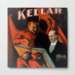 1894 Magician Harry Kellar and his servants, vintage magician poster advertisement Metal Print | Satan, Magic, Magician, Aperitif, Hollywood, Poster, Alcoholicbeverages, Music, Posters, Broadway 