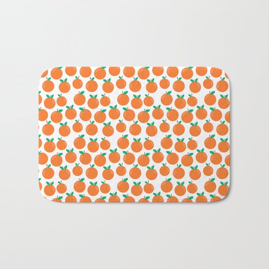 Oranges - sweet fruit summer fresh vegan vegetarian juicing cleanse art print home office decor Bath Mat