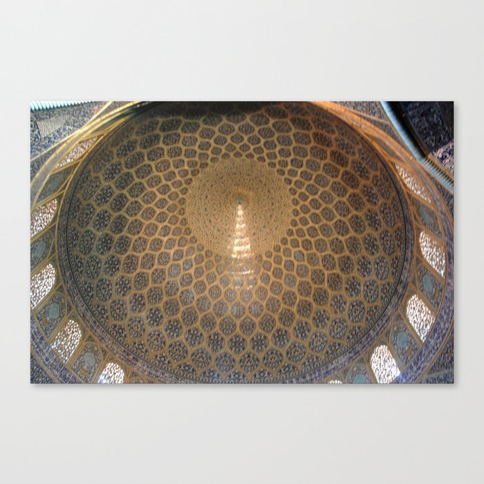 Persian Art Ceiling Mosaic Architecture Sheikh-Lotfollah Mosque. Iran Canvas Print
