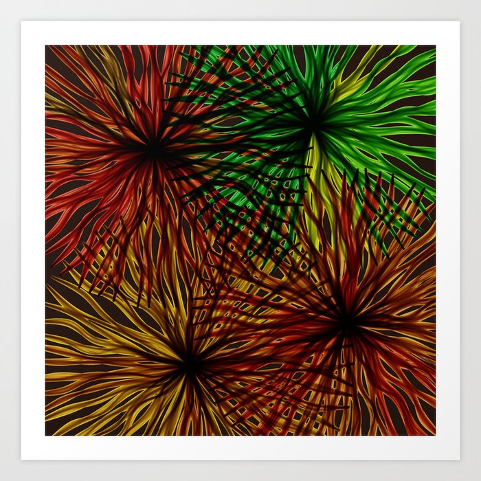 Anemones Aflame Abstract Marine Life Art Print By Donovanh Society6
