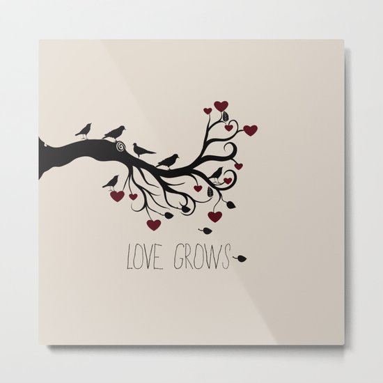 Love Bird Tree Metal Print