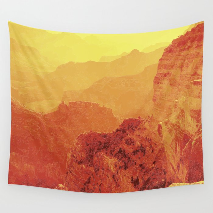 Sunset over the valley Wall Tapestry
