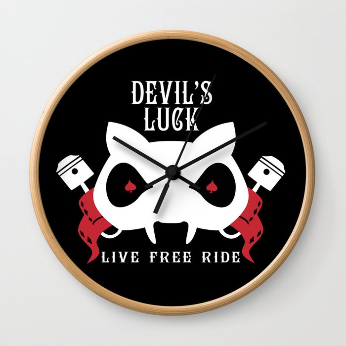 Devil's Luck Live to Ride Wall Clock