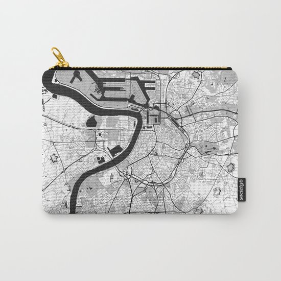 Antwerp Map Gray Carry-All Pouch