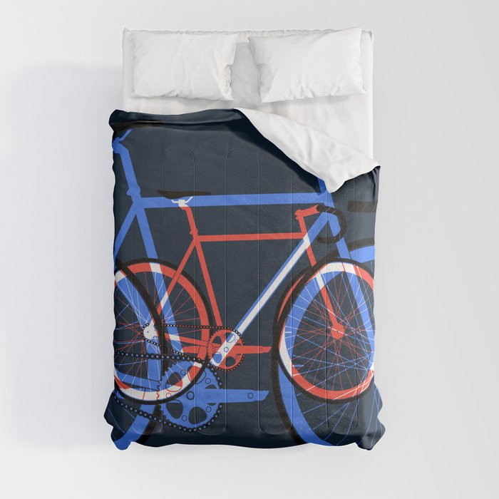 Fixed Gear Road Bikes – Blue, Purple and Red Comforter