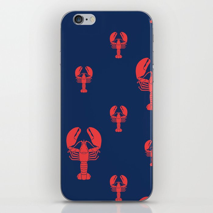 Lobster Squadron on navy background. iPhone Skin