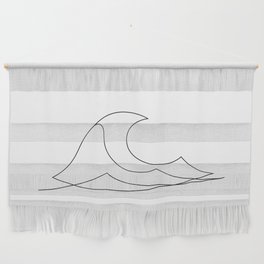 Great Wave - One line art - W2 Wall Hanging