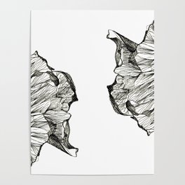 Abstract Linework - Twin Flowers Poster