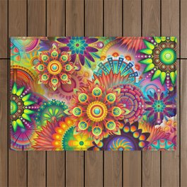 Colorful abstract composition 1. Outdoor Rug