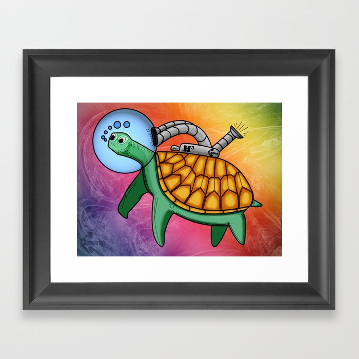 Sammy the Space Turtle Framed Art Print