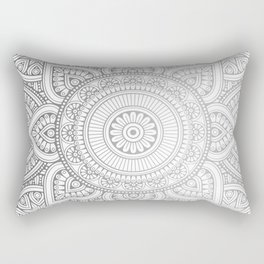 Silver Mandala Pattern Illustration Rectangular Pillow