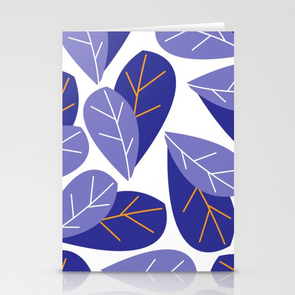 Purple Leaves Stationery Cards