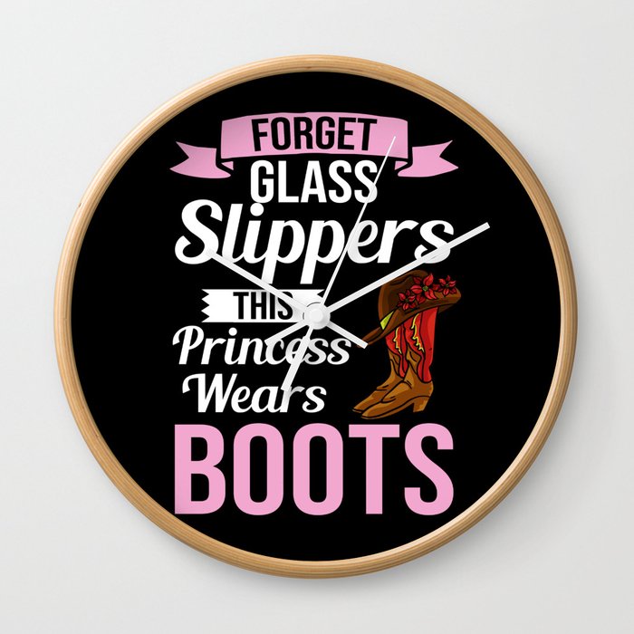 Cowgirl Boots Quotes Party Horse Wall Clock