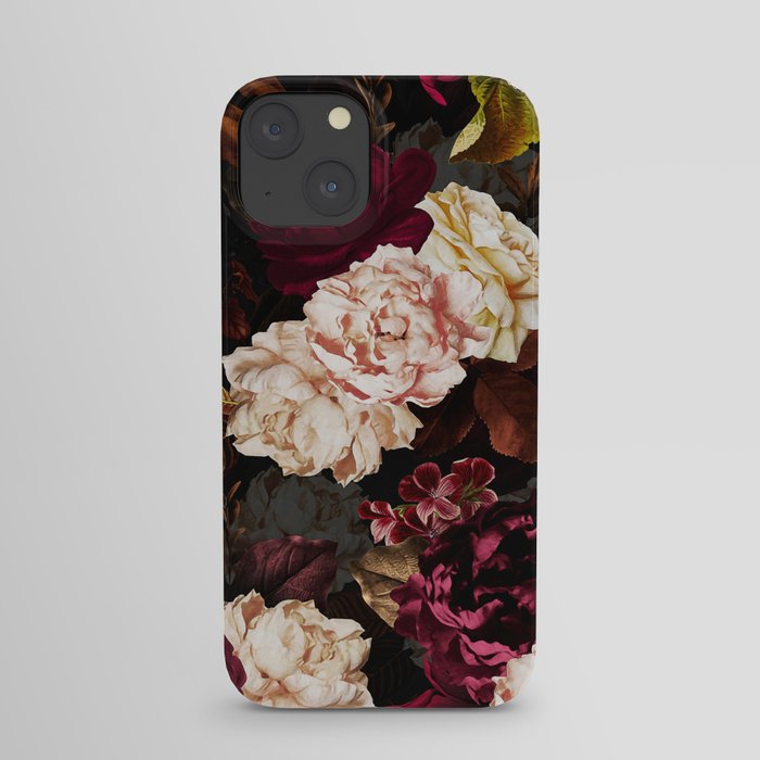 Vintage & Shabby Chic - Midnight Rose and Peony Garden iPhone Case