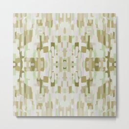 Muted green symmetrical patterned digital design Metal Print