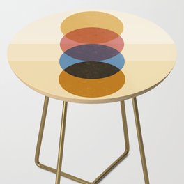 Abstraction_SUNRISE_SUNSET_CIRCLE_RISING_COLORFUL_POP_ART_0425A Side Table