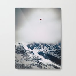 Paragliding Metal Print | Explore, Adventuresports, Color, Swissalps, Murren, Photo, Extreme, Paragliding, Digital, Intense 