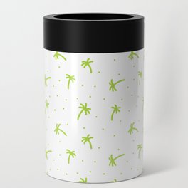 Apple Green Doodle Palm Tree Pattern Can Cooler