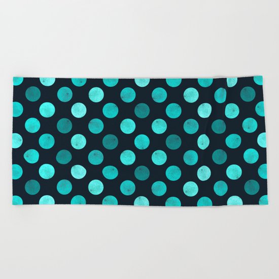 Watercolor Dots Pattern IV Beach Towel