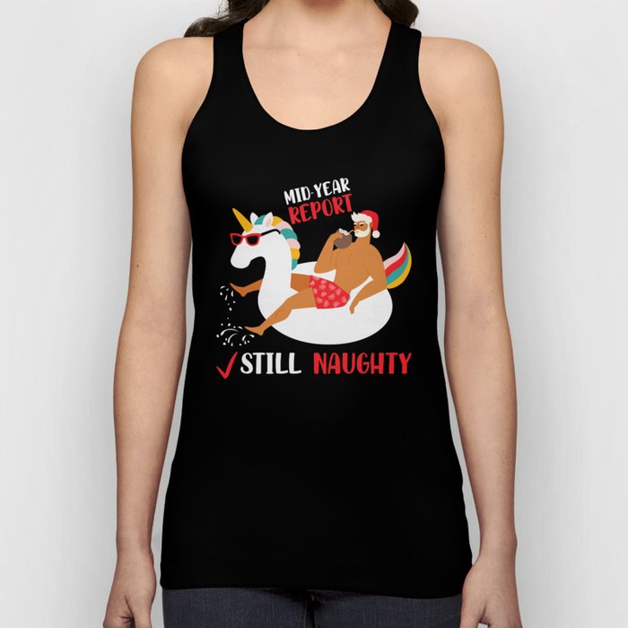 Funny Naughty Santa Christmas In July Tank Top