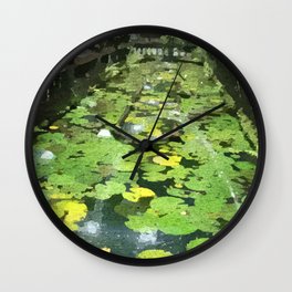 Paronella Park Pond Wall Clock | Jungle, Watercolour, Australia, Painting, Tropics, Watercolor, Fountain, Lillypads, Pond, Jaydee 