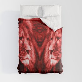 The Strength of a Lion Red Comforter