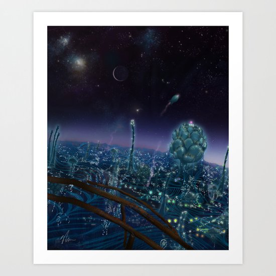 Living On Antaries - Vertical Cityscape Art Print