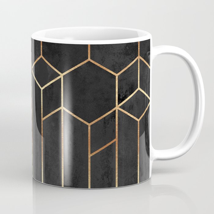 Black Hexagons Coffee Mug