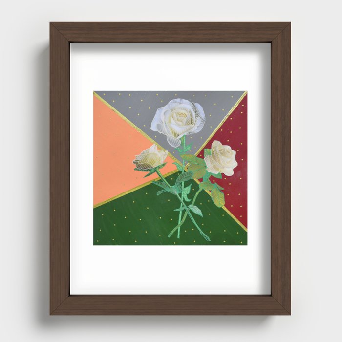 White roses Recessed Framed Print