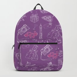 Cute Paris Pattern - Purple Backpack