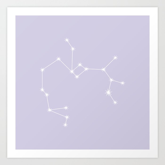 SAGITTARIUS Lavender Purple – Zodiac Astrology Star Constellation Art Print